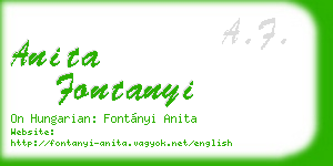 anita fontanyi business card