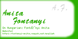 anita fontanyi business card